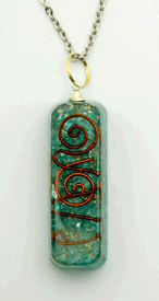 Aquamarine Orgonite Necklace with chain
